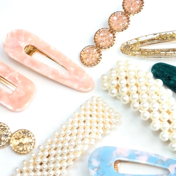 Pearl Acrylic Hair Barrette Clips Hair Accessories - Picture 7 of 10